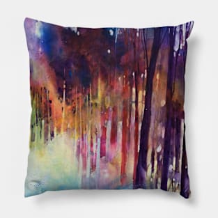 Flashes of light in the forest Pillow