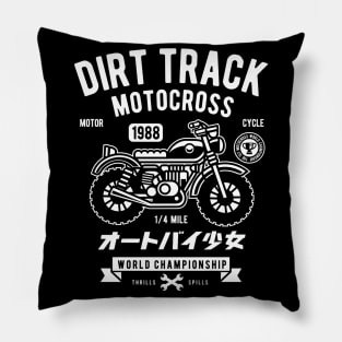 Dirt Track Motocross Classic Retro Pillow