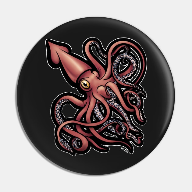 Red Giant Squid Architeuthis Pin by RJKpoyp