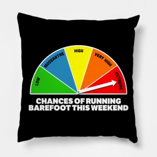 Chances of Running Barefooted Pillow