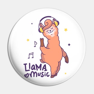Cute Llama Music Pin