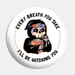 Watching You - Funny Creepy Skull Gift Pin