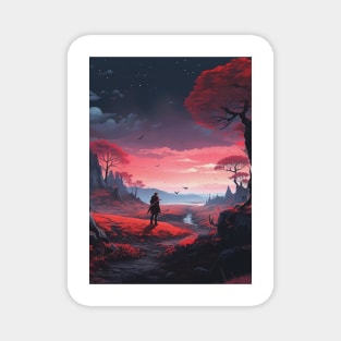 Dark Fantasy Anime Landscape Magnet