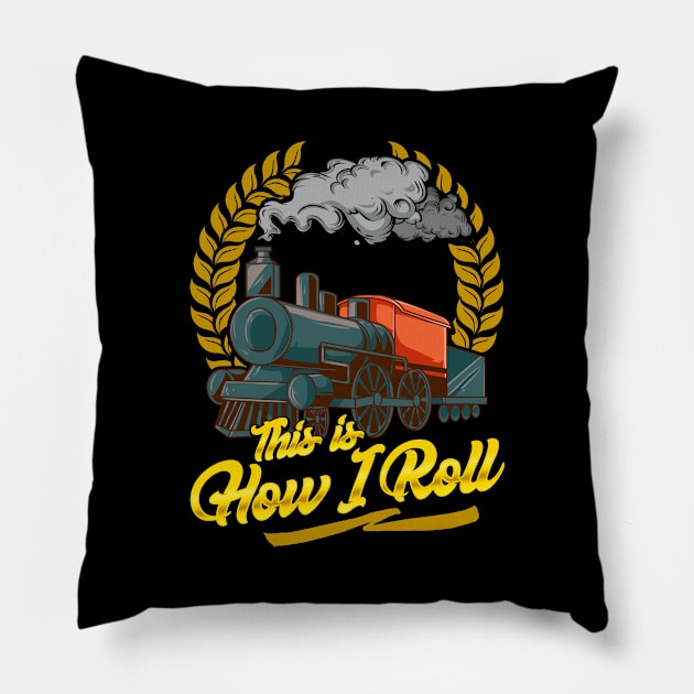 Funny This Is How I Roll Train Pun Model Train Pun Pillow by theperfectpresents