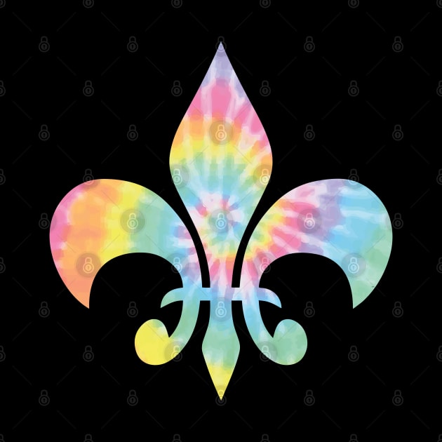 Pastel Tie Dye Fleur de Lis by aterkaderk