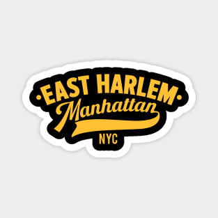 East Harlem Manhattan Minimal Typo Art - T-Shirt & Apparel Design Magnet