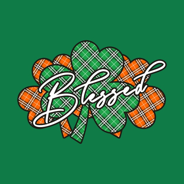 Blessed St. Patrick's Day Plaid Shamrocks by 4Craig