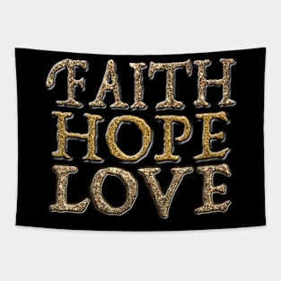 Faith, Hope, Love Glitter Gold FontT-Shirt mug coffee mug apparel hoodie sticker gift Tapestry