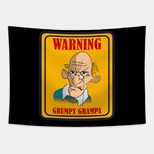 Warning Sign - Grumpy Grampa Tapestry