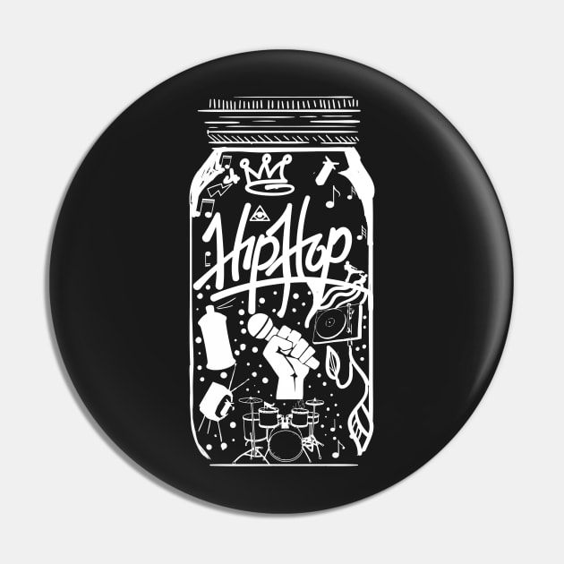 Hip Hop Music In A Jar Pin by UNDERGROUNDROOTS