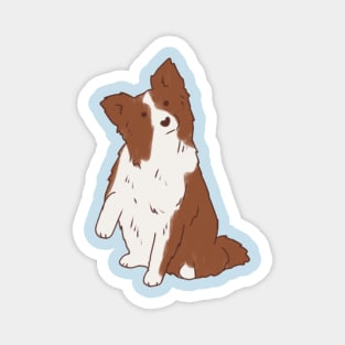 Cute Brown border collie illustration Magnet