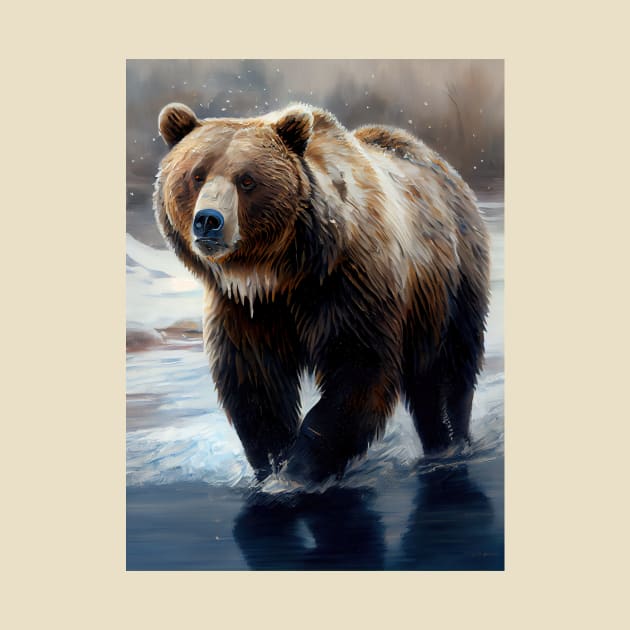 Arctic Grizzly Bear-Oil paint by ABART BY ALEXST 