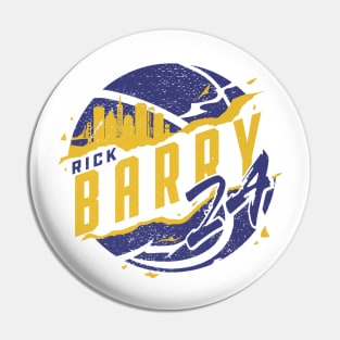 Rick Barry Golden State Skyball Pin