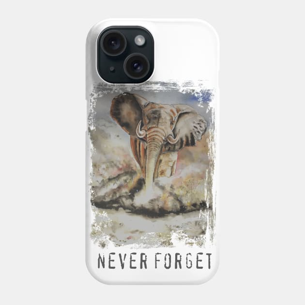 elephant never forget Phone Case by NemfisArt