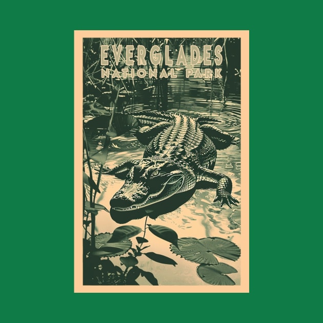 Everglades National Park Vintage Travel  Poster by GreenMary Design