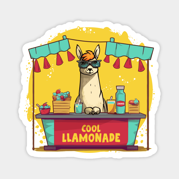 Cool Llamonade - Cute and Funny Llama Lover Design Magnet by emmjott