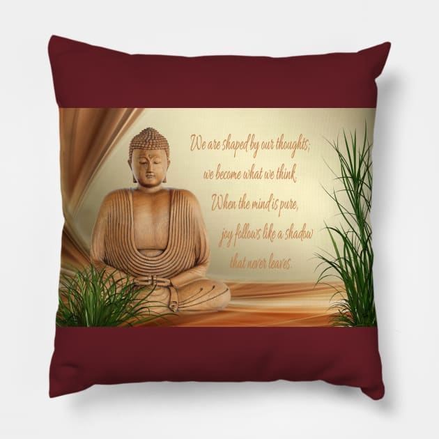 Buddha's Wisdom Quote Pillow by snknjak