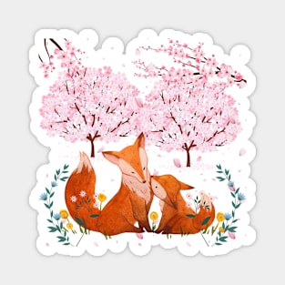 cute fox family Magnet