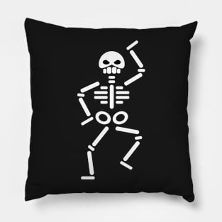 Dancing skeleton abstract drawing Pillow