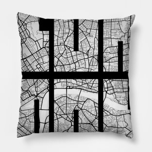 London, England, UK City Map Typography - Light Pillow