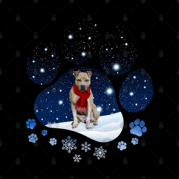 Snow Paw Pitbull Christmas Winter Holiday by TATTOO project