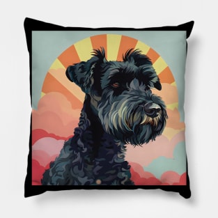 Retro Kerry Blue Terrier: Pastel Pup Revival Pillow