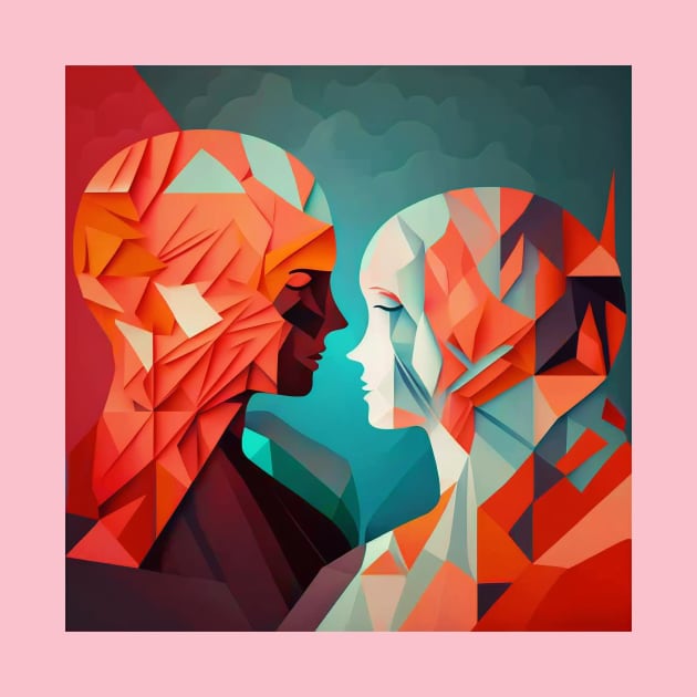 Abstract illustration of couple man and woman by KOTYA