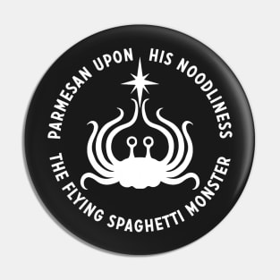 Flying Spaghetti Monster - His Noodliness (White) Pin