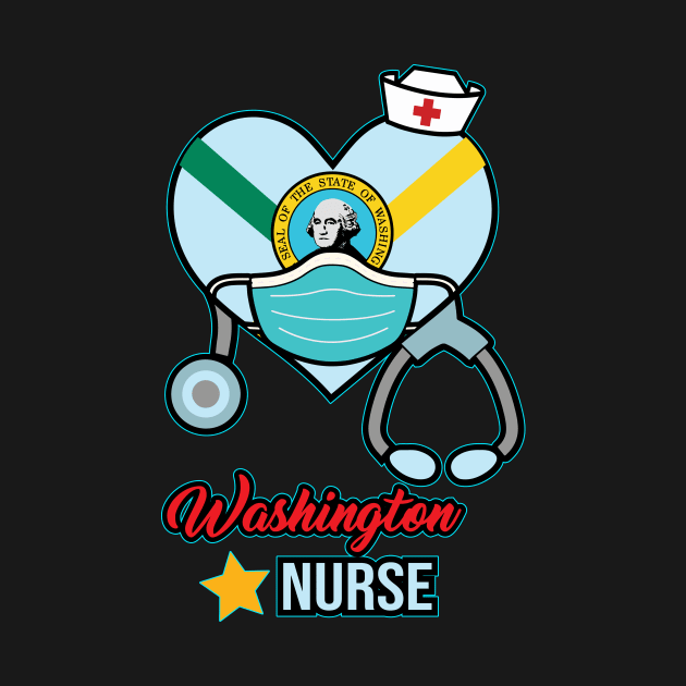Washington Nurse - Love RN LPN CNA State Nursing Gift by ScottsRed