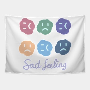 Colourful Sad Text Feeling Hand Drawing Tapestry