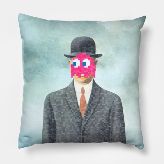 Son of Pink Ghost Pillow by creativespero