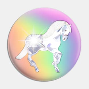 Diamond Pattern Horse and Rainbow Pin