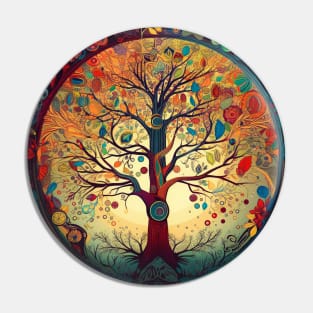 Interconnected Universe: Exploring Cosmic Harmony in the Tree of Life Mandala Pin