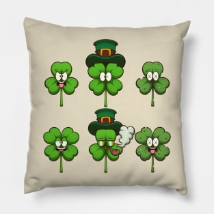 Cute Four-Leaf Clovers Pillow