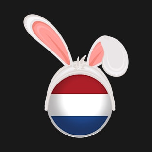 happy easter Netherlands bunny ears flag cute designs T-Shirt