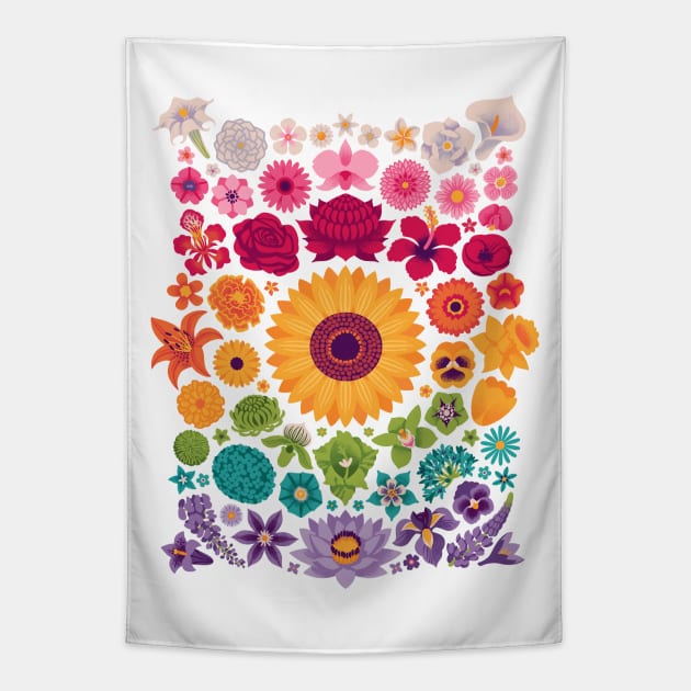 Floral Spectrum Tapestry by Waynem