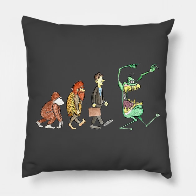 Evolution of Man Pillow by mattlassen