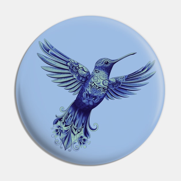 Hummingbird Mandala-Style Bird Watching for Men Pin by Pine Hill Goods