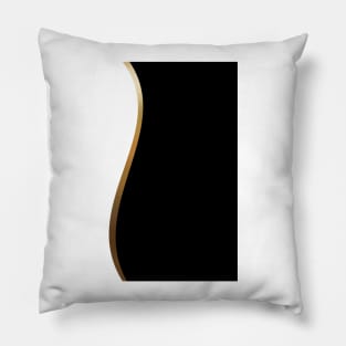 Black and White, Gold Wave Pillow