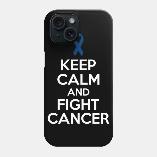 Keep Calm and Fight Cancer - Dark Blue Ribbon Phone Case by jpmariano