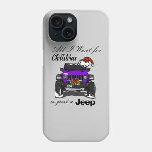 Christmas Jeep Purple Phone Case