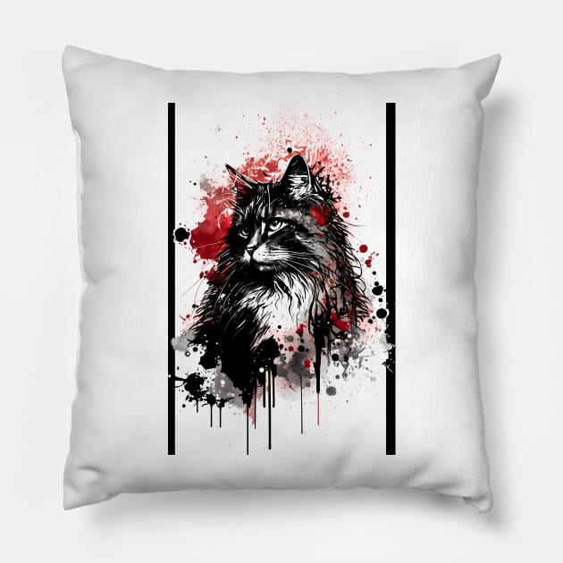 Norwegian Forest Cat Pillow by TortillaChief