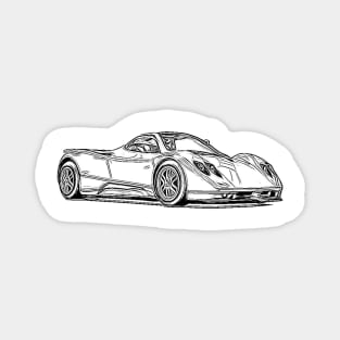 Pagani Zonda C12S Supercar Racing Wireframe Magnet