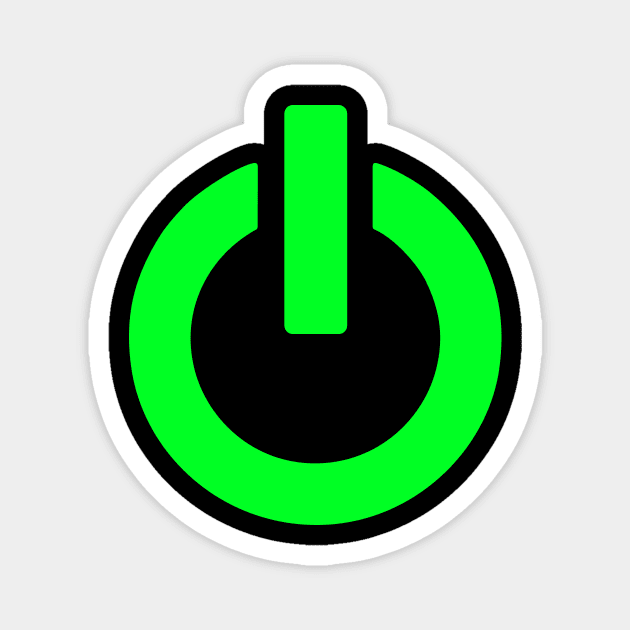 Power Button - Green Symbol Magnet by XOOXOO