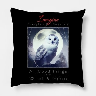 Owl Nature Outdoor Imagine Wild Free Pillow