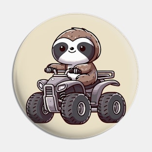 Cute sloth On ATV Pin