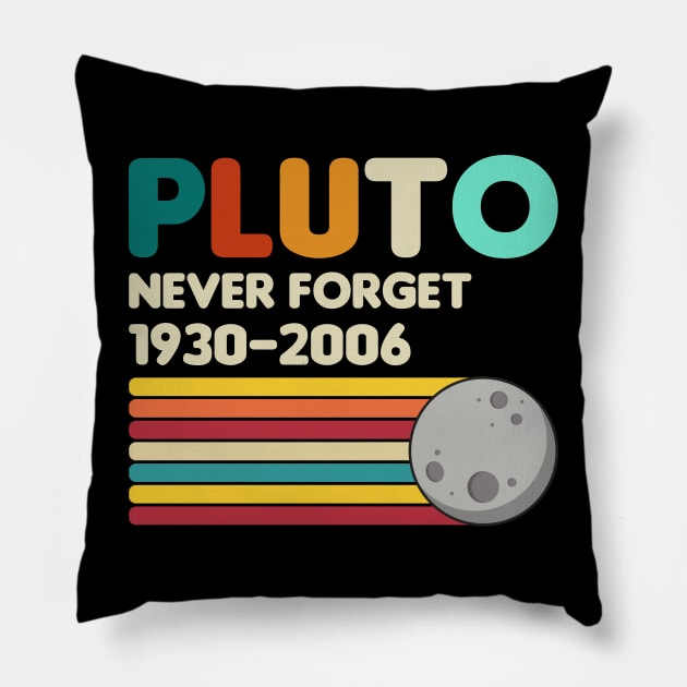 Pluto Never Forget - Retro Vintage Pillow by Cartel