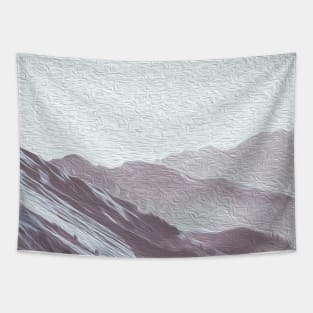 Blue Grey Mountains Oil Effects 3 Tapestry