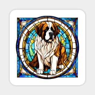 Stained Glass Saint Bernard Magnet