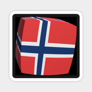 Norwegian Flag cubed. Magnet